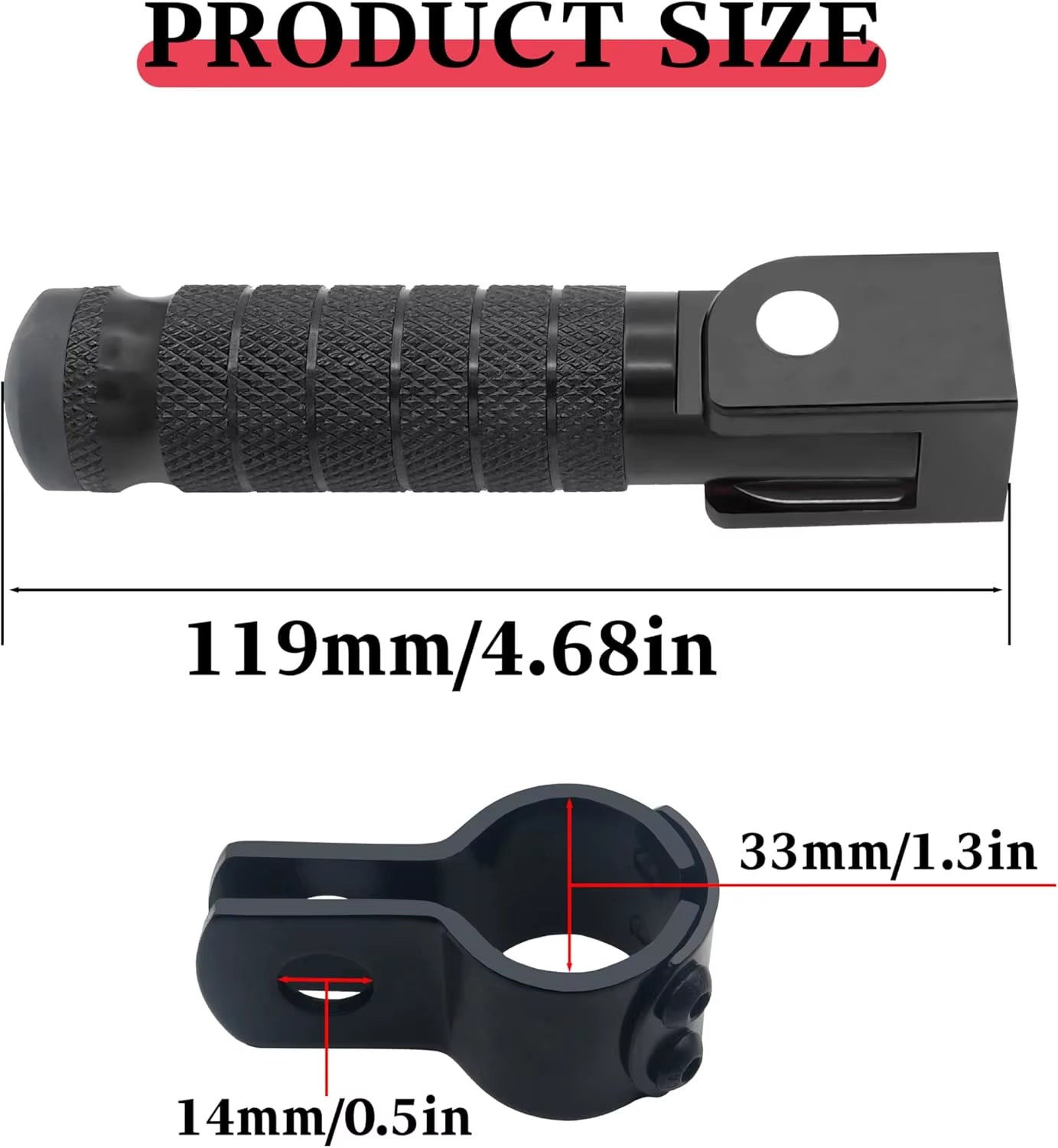 Folding Rear Footrest Pedals Passenger Foot Pegs for Electric Scooter, Motorcycle, Dirt Bike & E-Bike Conversion