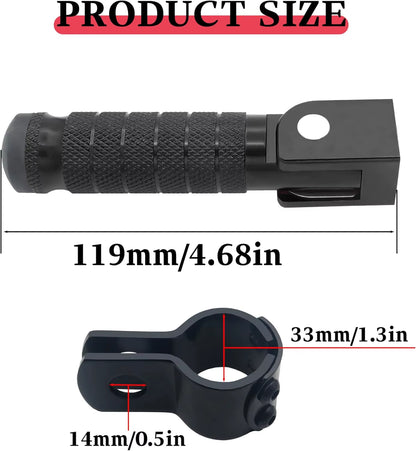Folding Rear Footrest Pedals Passenger Foot Pegs for Electric Scooter, Motorcycle, Dirt Bike & E-Bike Conversion