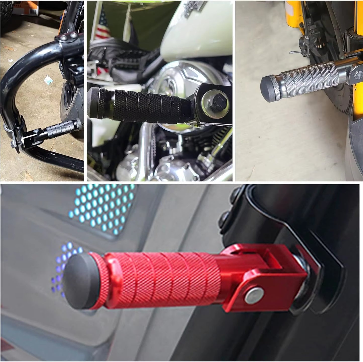 Folding Rear Footrest Pedals Passenger Foot Pegs for Electric Scooter, Motorcycle, Dirt Bike & E-Bike Conversion