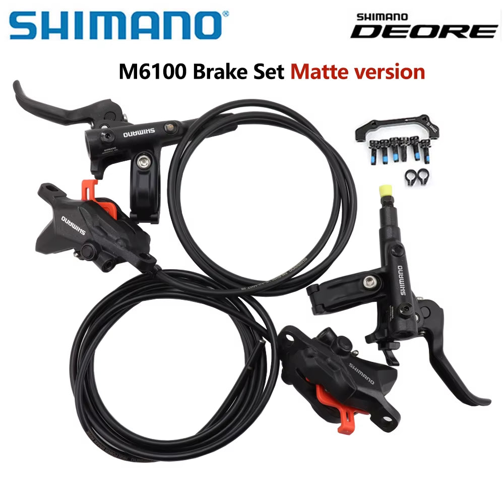 SHIMANO DEORE M6100 Hydraulic Disc Brake Set 2 Piston Brake Matte Version Front & Rear for MTB Mountain Bike Original
