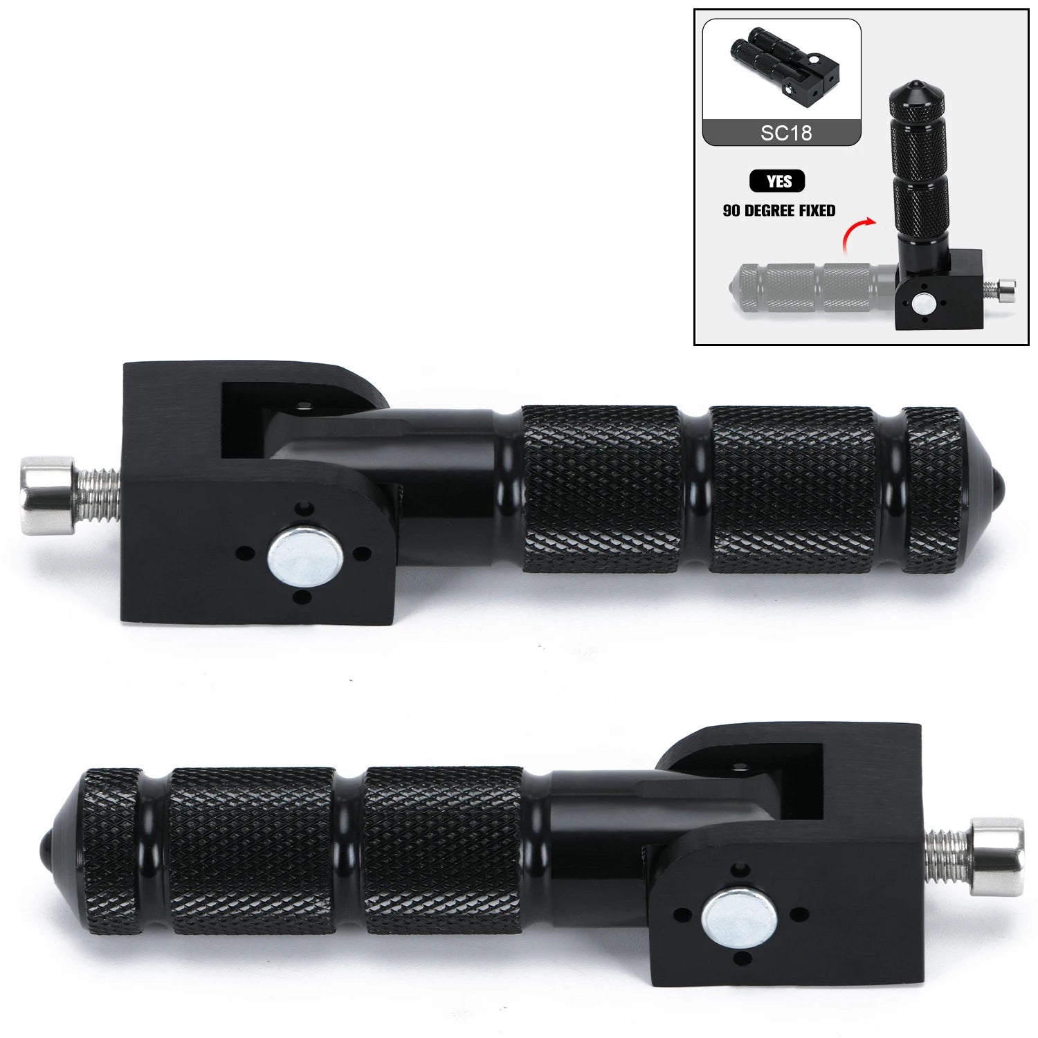 2 Pcs Motorcycle Motor Bike Folding Footrests Footpegs CNC Aluminum Universal Foot Rests Pegs Rear Pedals Set