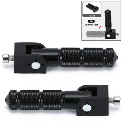 2 Pcs Motorcycle Motor Bike Folding Footrests Footpegs CNC Aluminum Universal Foot Rests Pegs Rear Pedals Set