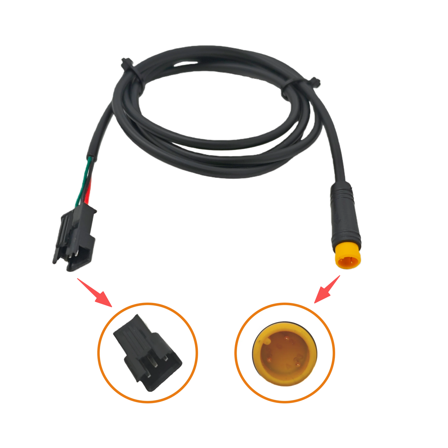 Surron Lightbee Style Full Twist Throttle with Hand Grips 3-Pin Waterproof Female Plug for Bafang with Handgrips