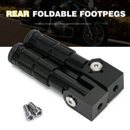 2 Pcs Motorcycle Motor Bike Folding Footrests Footpegs CNC Aluminum Universal Foot Rests Pegs Rear Pedals Set