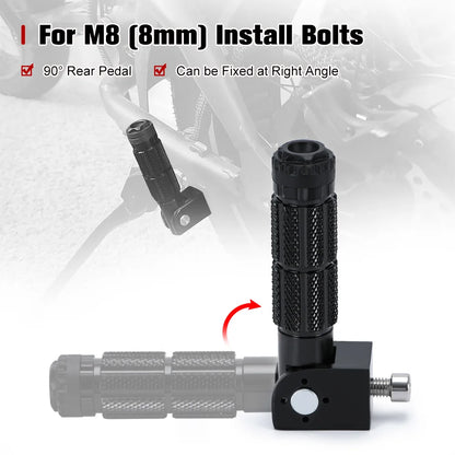 2 Pcs Motorcycle Motor Bike Folding Footrests Footpegs CNC Aluminum Universal Foot Rests Pegs Rear Pedals Set