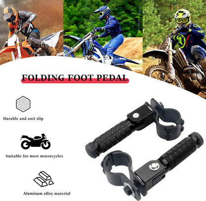 Folding Rear Footrest Pedals Passenger Foot Pegs for Electric Scooter, Motorcycle, Dirt Bike & E-Bike Conversion